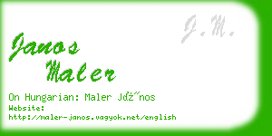 janos maler business card